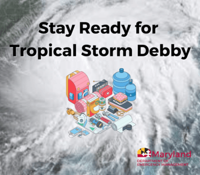 Maryland Department of Emergency Management image on Tropical Storm Debby preparations