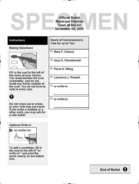 Bel Air 2021 Election Ballot Opens in new window